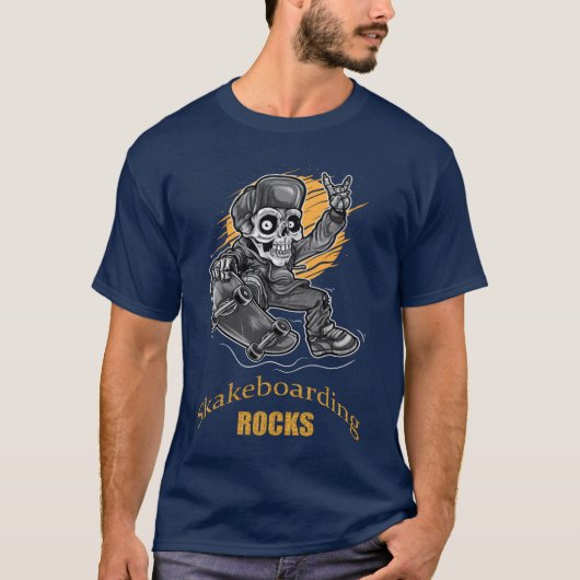 Skateboarden Rocks vintage T-shirt (Voorkant)