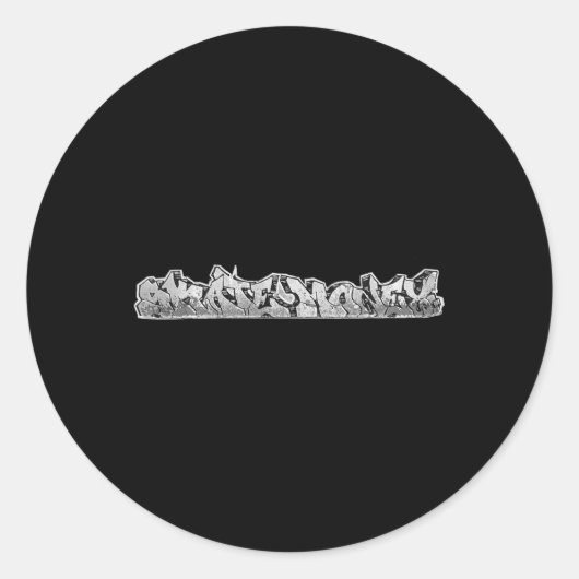Skateboarden ronde sticker (Voorkant)