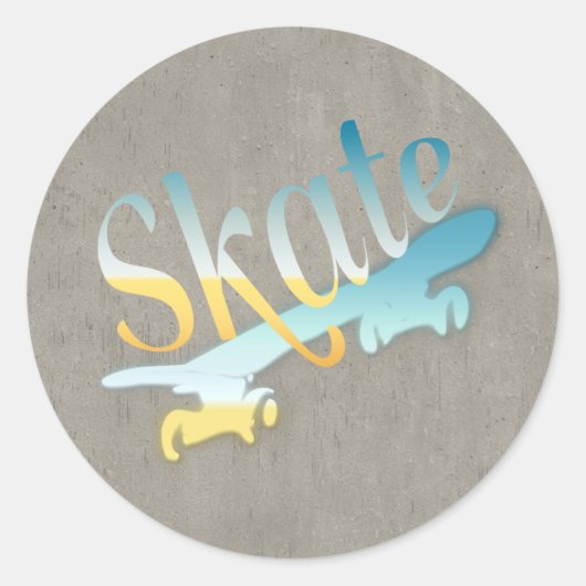 Skateboarden Ronde Sticker (Voorkant)