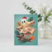 Skateboarden Santa Ghost Briefkaart (Staand voorkant)