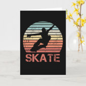 Skateboarden Schaats Skater Retro Gift Kaart (Gele Bloem)