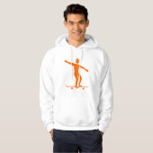 Skateboarden - Sinaasappel Hoodie (Voorkant volledig)