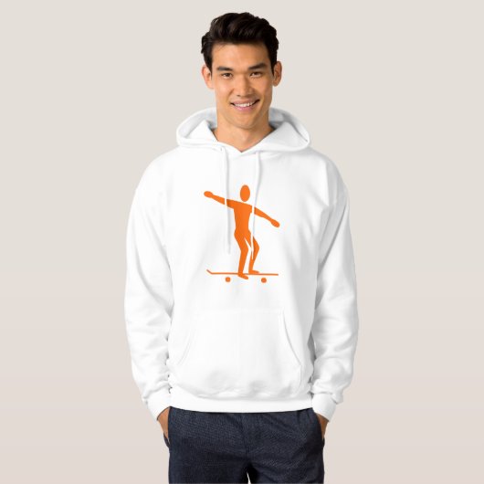 Skateboarden - Sinaasappel Hoodie (Voorkant volledig)