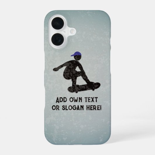Skateboarden - Skateboarden en jouw tekst / naam iPhone 16 Hoesje (Achterkant)