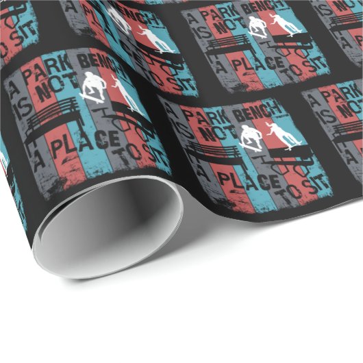 Skateboarden - Skateboarder Funny Park Bench Cadeaupapier (Rol Hoek)