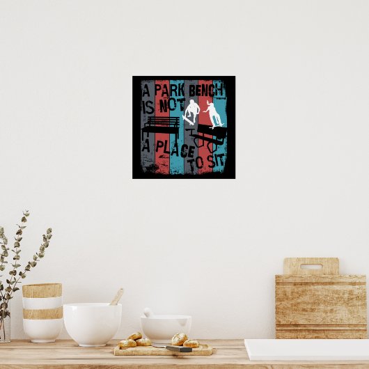 Skateboarden - Skateboarder Funny Park Bench Poster (Keuken)