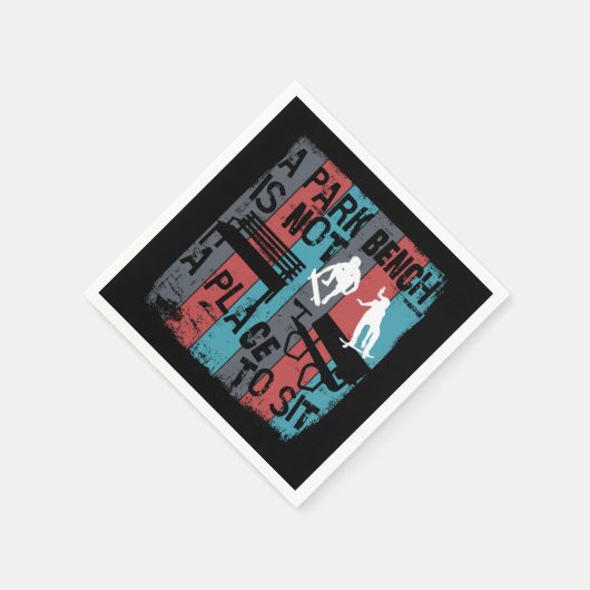 Skateboarden - Skateboarder Funny Park Bench Servet (Hoek)