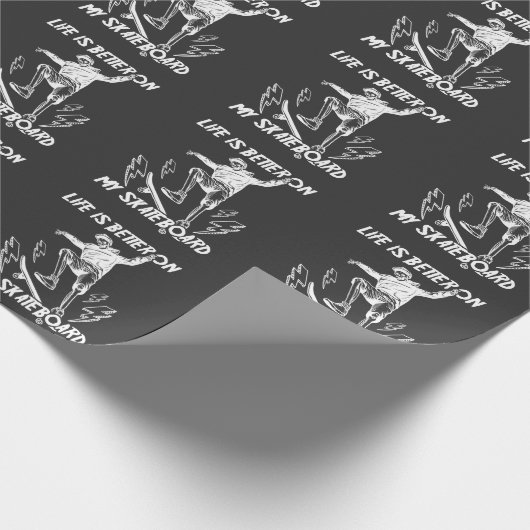 Skateboarden Skelet Skater Longboard Skateboarden Cadeaupapier (Hoek)