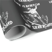 Skateboarden Skelet Skater Longboard Skateboarden Cadeaupapier (Rol Hoek)