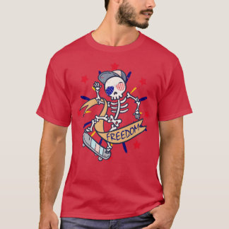 Skateboarden Skeleton Funny Skeletons Skateboar T-shirt