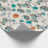 Skateboarden Skeleton Party inpakpapier (Hoek)