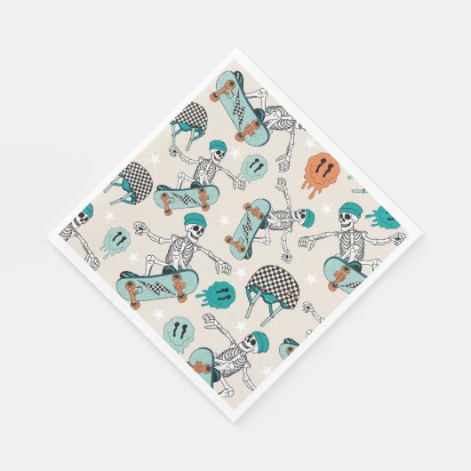 Skateboarden Skeleton Party servetten (Hoek)