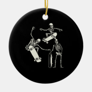 Skateboarden Skeleton Skater Halloween Keramisch Ornament