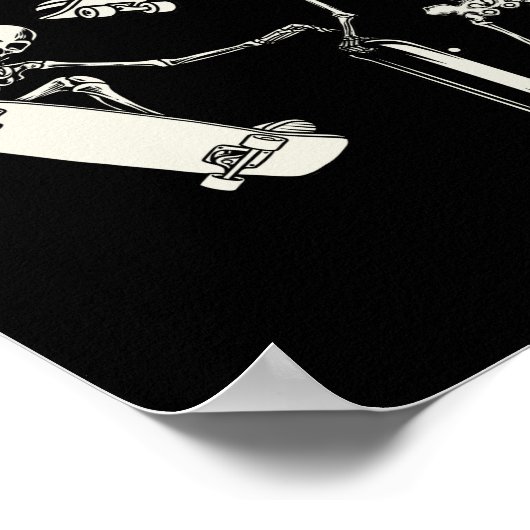 Skateboarden Skeleton Skater Halloween Poster (Hoek)