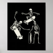 Skateboarden Skeleton Skater Halloween Poster (Voorkant)