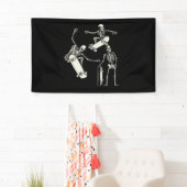 Skateboarden Skeleton Skater Halloween Spandoek (Insitu)