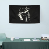 Skateboarden Skeleton Skater Halloween Spandoek (Beurs)
