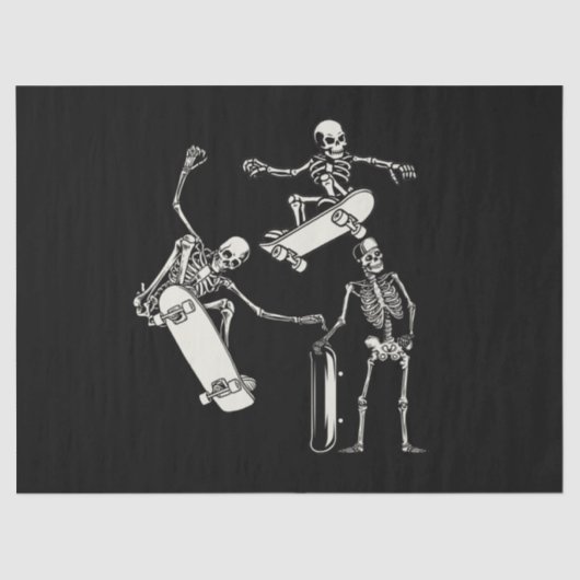 Skateboarden Skeleton Skater Halloween Tissuepapier (Voorkant)