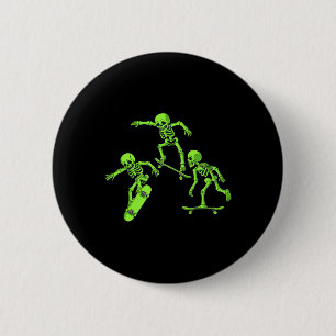 Skateboarden Skeletten Halloween Skater Boys Kinde Ronde Button 5,7 Cm