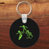 Skateboarden Skeletten Halloween Skater Boys Kinde Sleutelhanger (Voorkant)