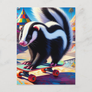 Skateboarden Skunk Briefkaart