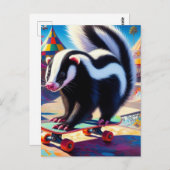 Skateboarden Skunk Briefkaart (Voorkant / Achterkant)