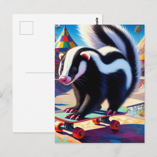 Skateboarden Skunk Briefkaart (Voorkant / Achterkant)