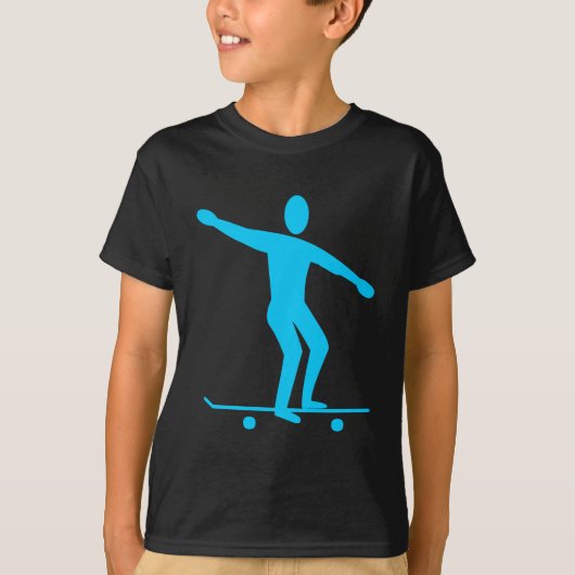 Skateboarden - Sky Blue T-shirt (Voorkant)