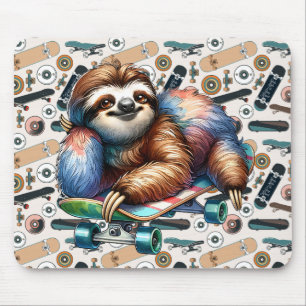 Skateboarden Sloth Mousepad Muismat
