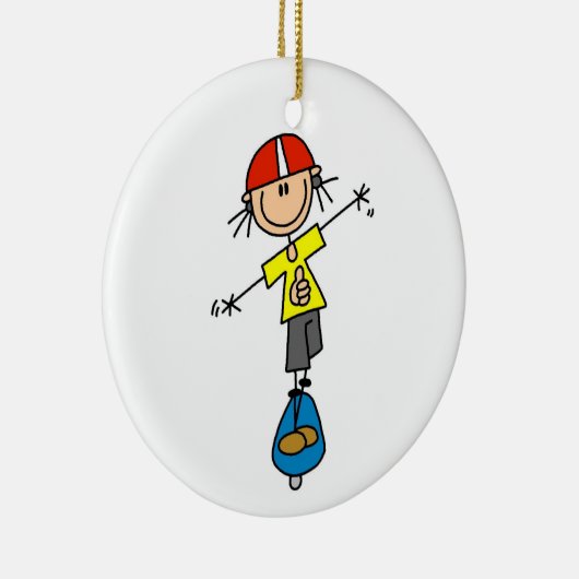 Skateboarden Stick Figuur Keramisch Ornament (Rechts)