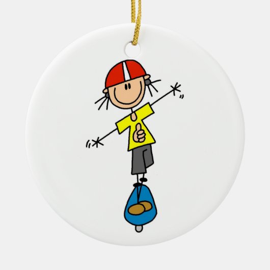 Skateboarden Stick Figuur Keramisch Ornament (Voorkant)