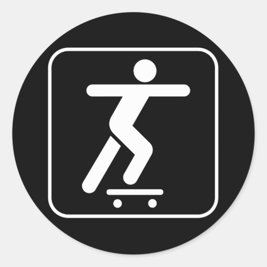 Skateboarden Symbool Sticker (Voorkant)