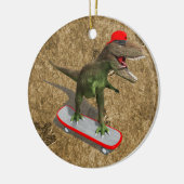 Skateboarden T-Rex Keramisch Ornament (Links)