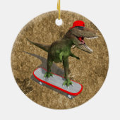 Skateboarden T-Rex Keramisch Ornament (Achterkant)