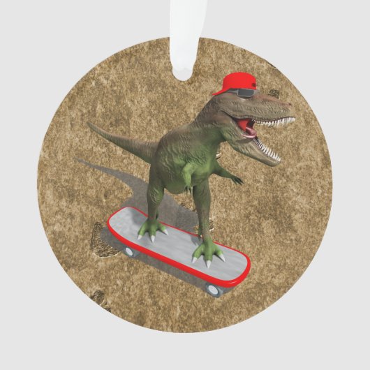 Skateboarden T-Rex Ornament (voorkant)