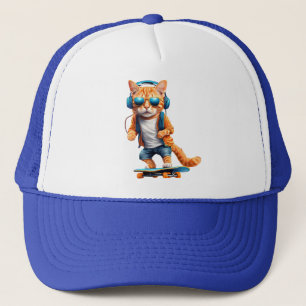 Skateboarden Tabby Baseball Hat Trucker Pet