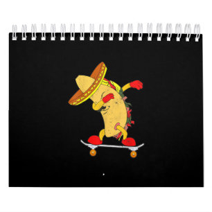 Skateboarden Taco op skateboard Gift Skater Kalender