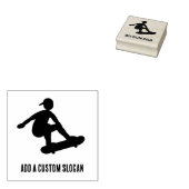 Skateboarden Tiener - Silhouet met aangepaste slog Rubberstempel (Gestempeld)