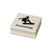 Skateboarden Tiener - Silhouet met aangepaste slog Rubberstempel (Stempel)