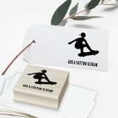 Skateboarden Tiener - Silhouet met aangepaste slog Rubberstempel