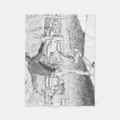 Skateboarden Trickster Sketch Fleece Deken (Voorkant)