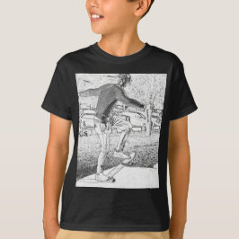 Skateboarden Trickster Sketch T-shirt