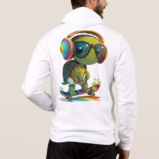 Skateboarden Turtle Hoodie (Achterkant)