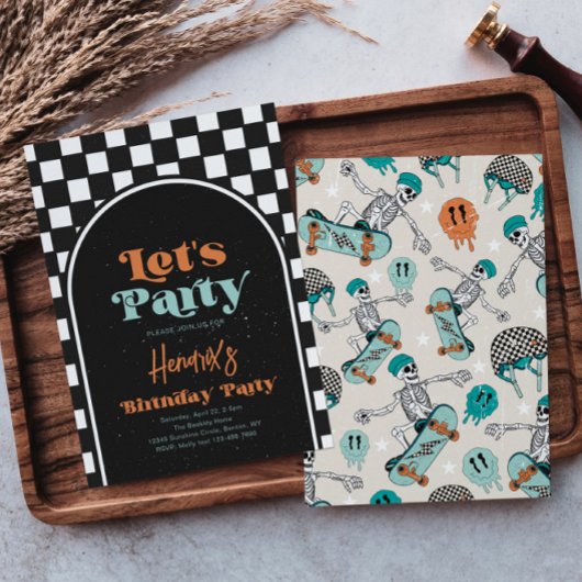 Skateboarden Uitnodiging voor verjaardag