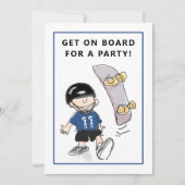 Skateboarden Verjaardagsfeestje Uitnodigingen (Voorkant)