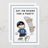 Skateboarden Verjaardagsfeestje Uitnodigingen (Voorkant / Achterkant)