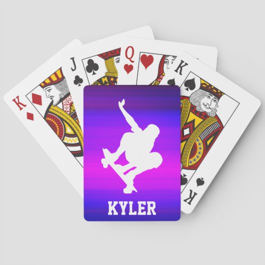 Skateboarden; Vibrant Violet Blue en Magenta Speelkaarten (Achterkant)