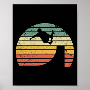 Skateboarden Vintage Retro Ramp Ollie Skateboard Poster