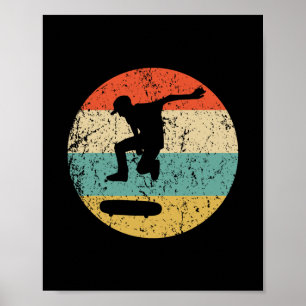 Skateboarden Vintage Retro Skateboarder 2 Poster