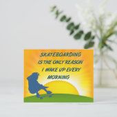 Skateboarden Wake Up Briefkaart (Staand voorkant)
